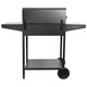 Gratar de gradina, Bauerkraft, inox, cu capac, termometru, 120x100x46cm, negru