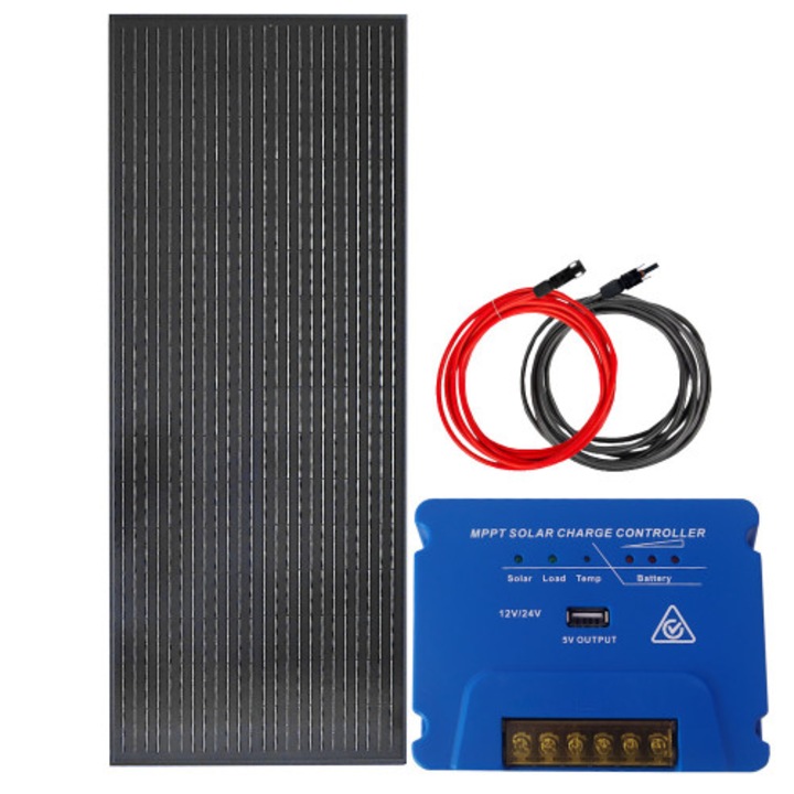 Kit solar 100W, Ekowolt, MPPT, 2 cabluri 5m, 12V