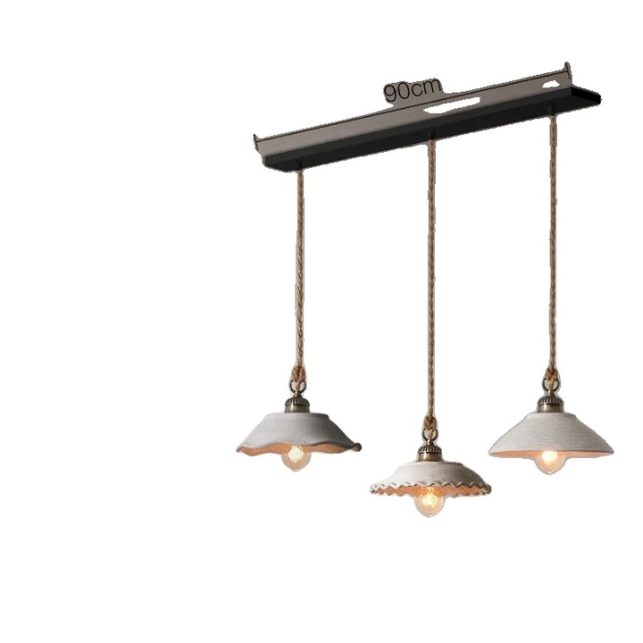 Lustra suspendata, 3 brate, design modern nordic, gri, 4W, 90-260V