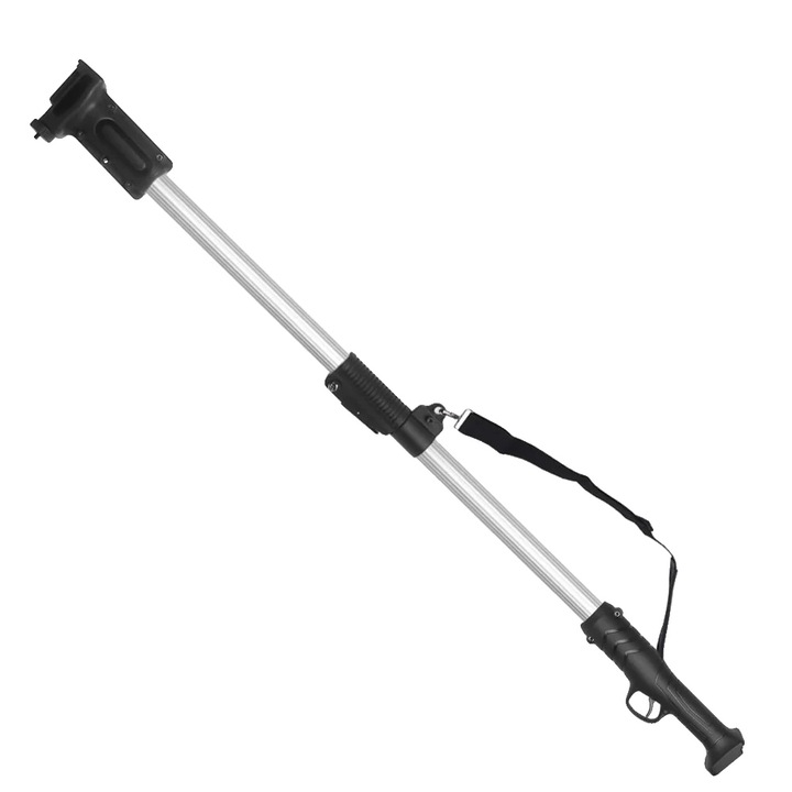 Tija de extensie pentru lansete pescuit, lungime 1,4 m - 1,86 m, otel carbon, compatibila cu mai multe modele, 985, negru/argintiu