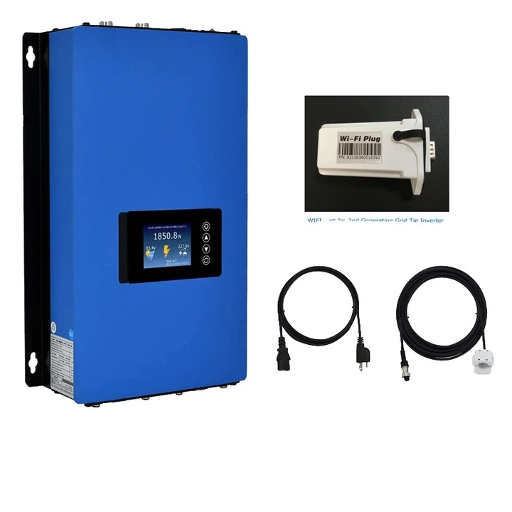 Invertor de retea solara, gestionare eficienta a energiei, afisaj LCD usor de utilizat, cu Wi-Fi, AC 190-260V, DC 45-90V