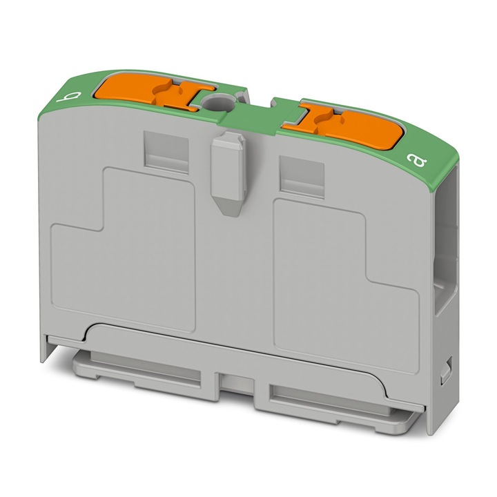 Bloc distributie monobloc, 2 conexiuni, 2,5 mm², verde, 450V, PTVFIX 2x2,5 GN, Phoenix Contact, 1019466