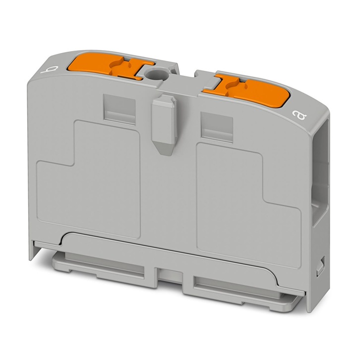 Bloc distributie monobloc, 2 conexiuni, 2,5 mm², gri, 450V, PTVFIX 2x2,5 GY, Phoenix Contact, 1019459