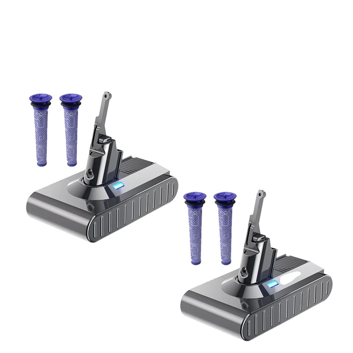 Baterie Li-Ion 6000mAh pentru aspiratoare, set cu 2 filtre
