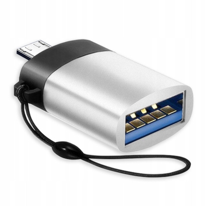 Adapteor USB - Micro USB 3.0, Pixel, Srebrny, Compact, pentru Laptop, Telefon, Tablet