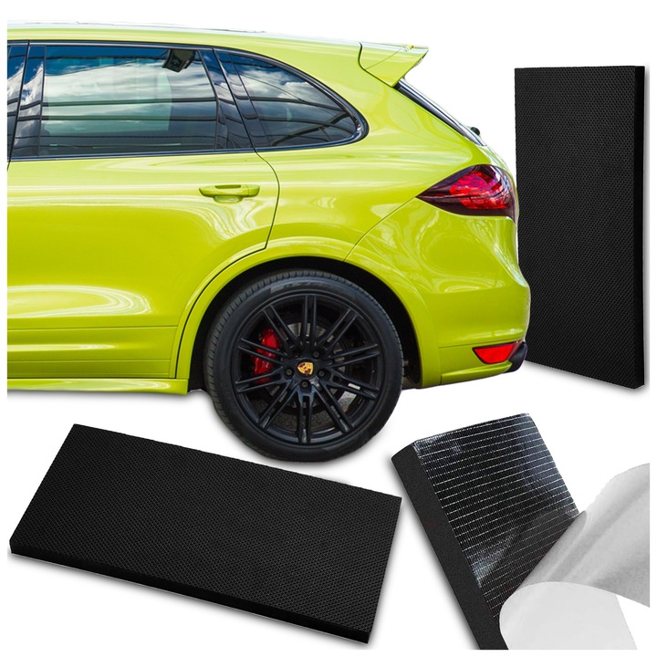 Защитна подложка за стена на гараж, Pixel, 40x20x2 см, черна, самозалепваща