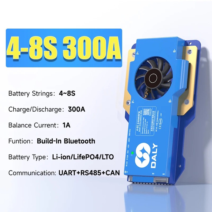Sistem de management al bateriilor, 4-8S, 300A, functie de echilibrare activa, 100A curent de incarcare