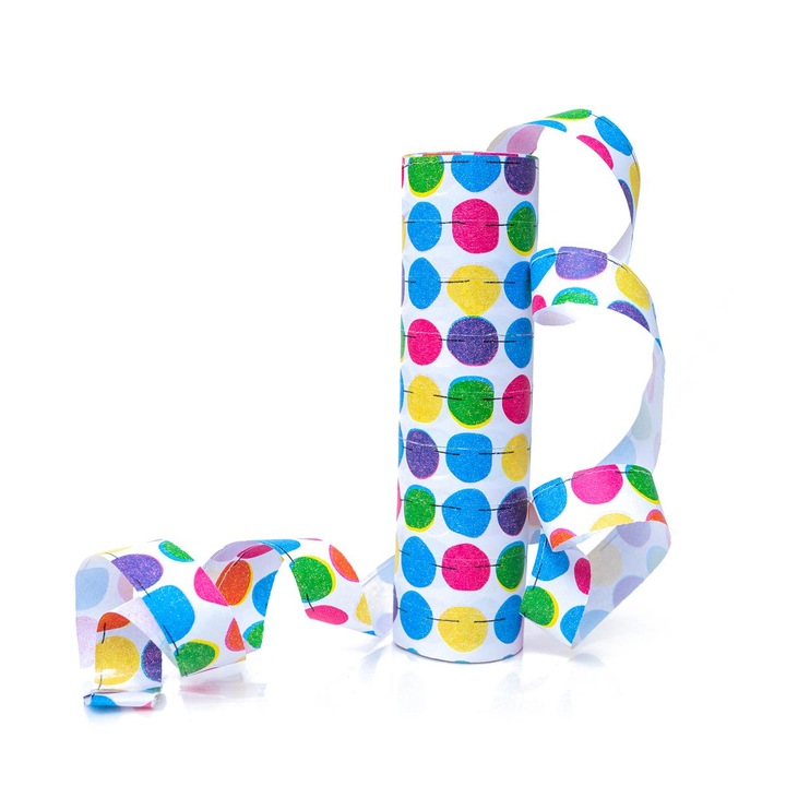 Цветен стример с точки, Luka, комплект от 9 части, 4 м всяка