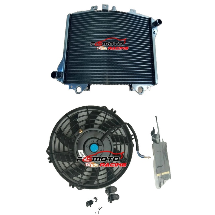 Radiator din aluminiu pentru Kawasaki Ninja ZX11, set, eficienta de racire imbunatatita, constructie sudata TIG, 1992-2002