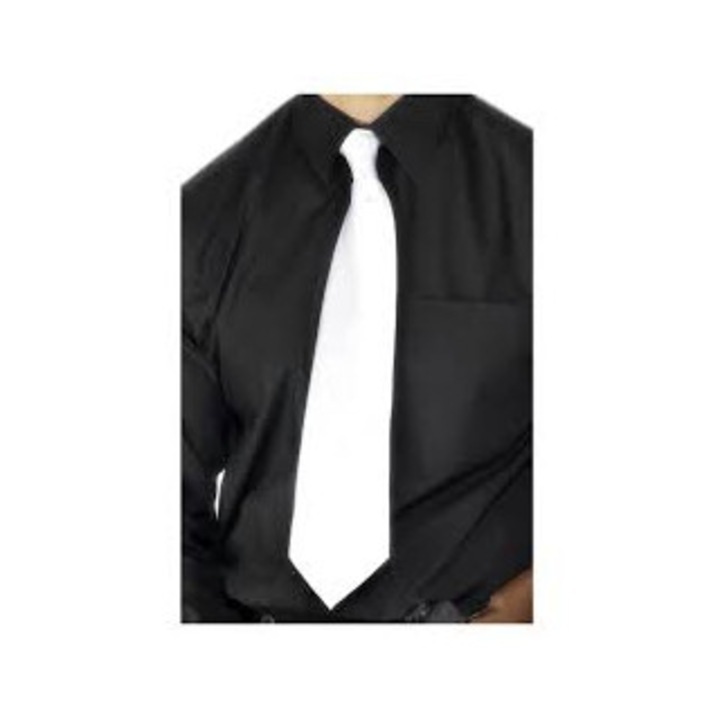 Cravata Luka Gangster alb elastic 20x5cm