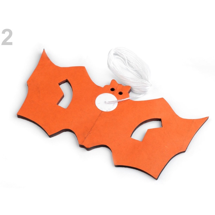 Хелоуинска гирлянда, Лука, 26 прилепа, оранжево-черна, 9x360 см