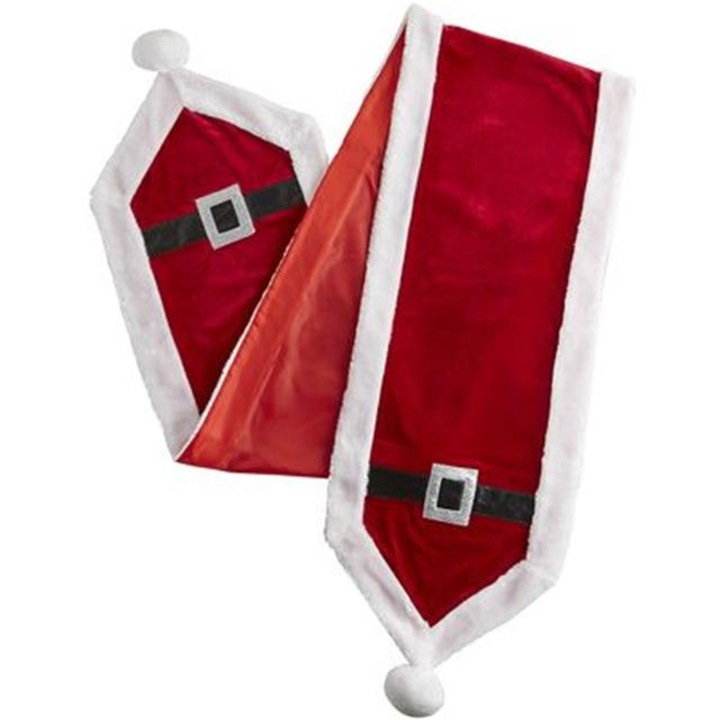 Traversa de masa, brak, 30x150cm, alb/rosu