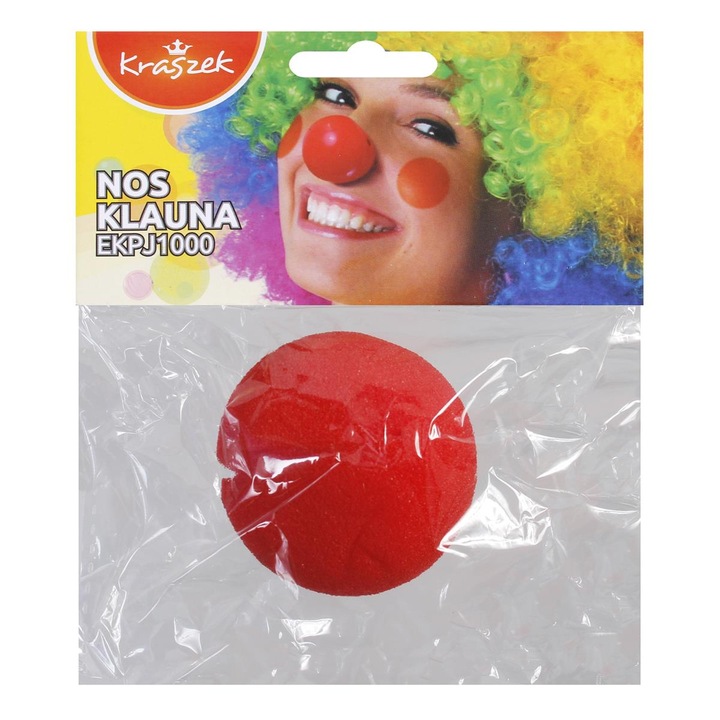 Nas de clovn din spuma, Luka, rosu, elastic, marime unica