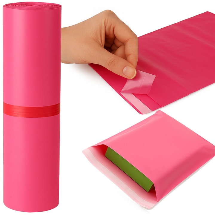 Futár borítékok, PAKO, 100 db, rózsaszín, 350x450mm, sérülésálló