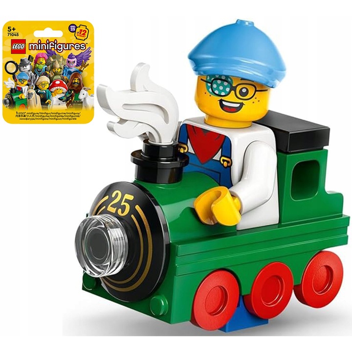 Комплект фигурки LEGO Minifigures, Малък любител на влакчетата, серия 25, многоцветни, 5+ години