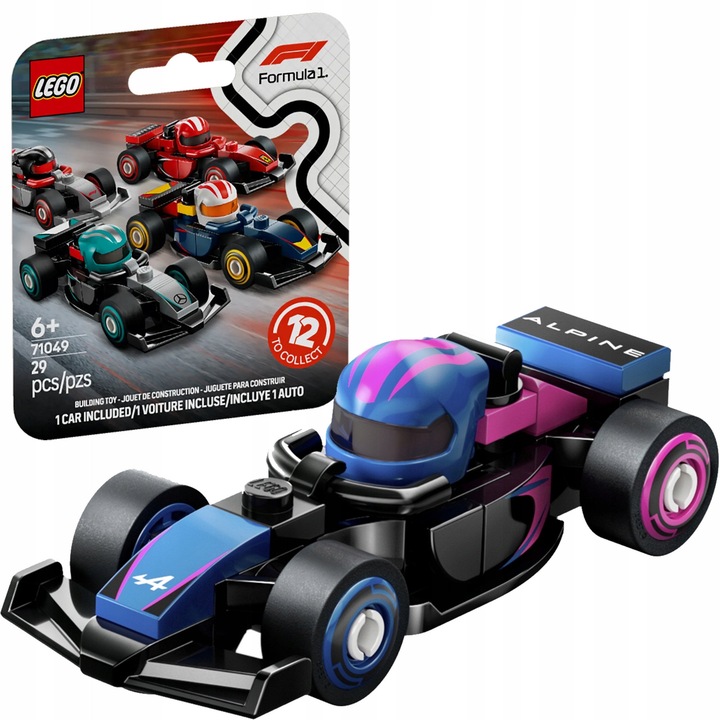 LEGO építőkészlet, Formula F1 Alpine Racer, 71049, kék és rózsaszín színekben, pilótafigurával