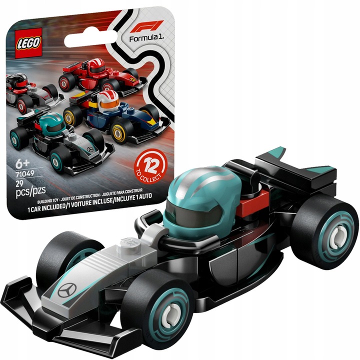Комплект кола LEGO Mercedes-AMG Formula F1, уникални детайли, официални цветове, 71049