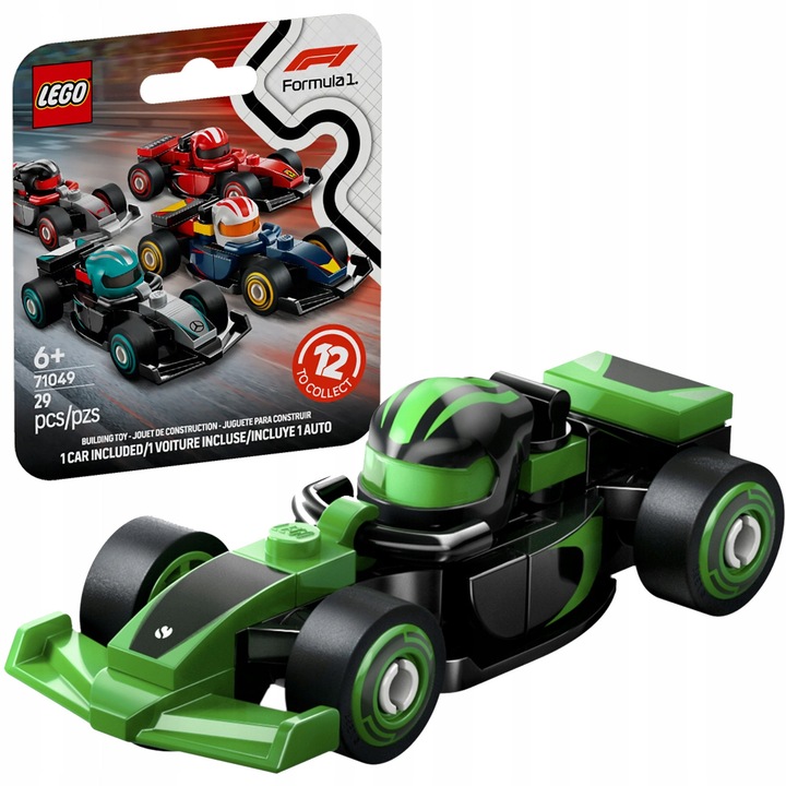 Комплект за сглобяване на болид на Формула F1 LEGO Sauber, реалистични детайли, официални цветове, 71049