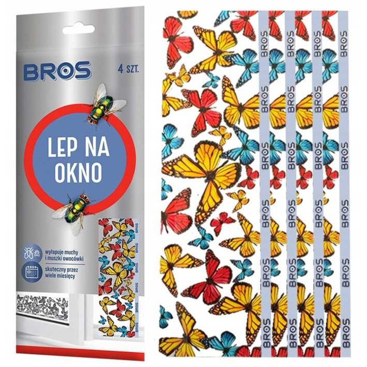 Capcane pentru insecte Bros, set 4 bucati, colorat, 20x10cm