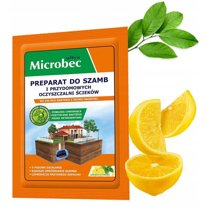 Preparat enzimatic Bros Microbec Ultra 25g, miros lamaie, pentru fose septice
