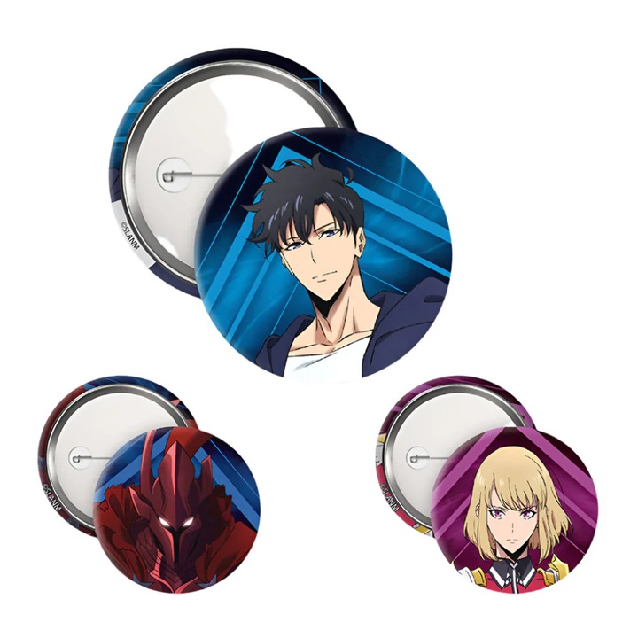 Set Insigne ABYstyle, Solo Leveling, Igris, Jinwoo and Cha Hae In, 3,2-5 cm