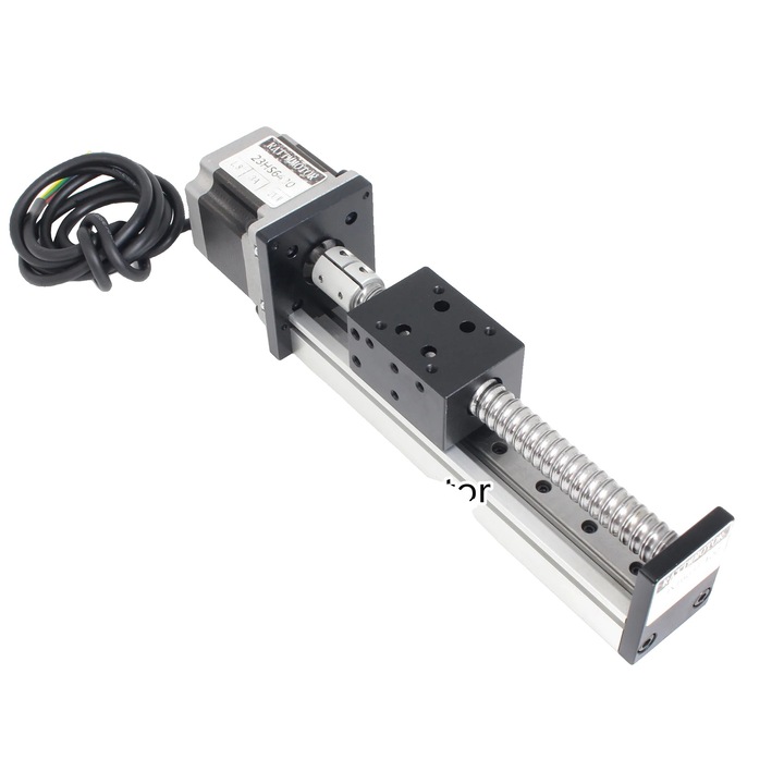 Actuator liniar CBX1605, precizie 0.03mm, motor pas cu pas Nema23, 500mm, negru
