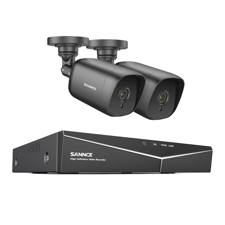 Kit Supraveghere, 8 Canale, 4 Camere 8MP, Detectie Miscare, Comunicare in Timp Real, Fara HDD Integrat