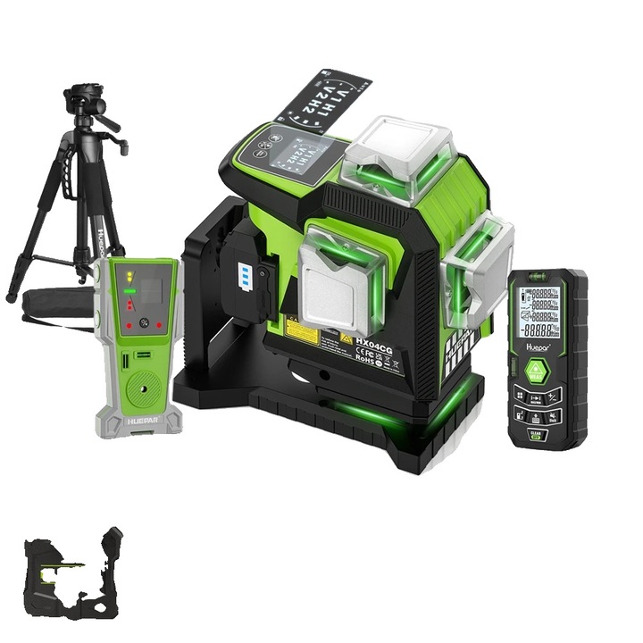 Лазерен нивелир 4D, точност +/-2 мм, Работно разстояние 30 м, 35x16x30 см