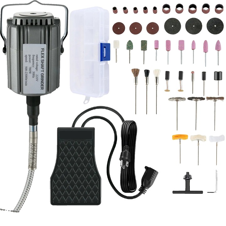 Polizor cu ax flexibil, 780W, viteza variabilă, mandrină 0.3-6.5mm, 2.7kg