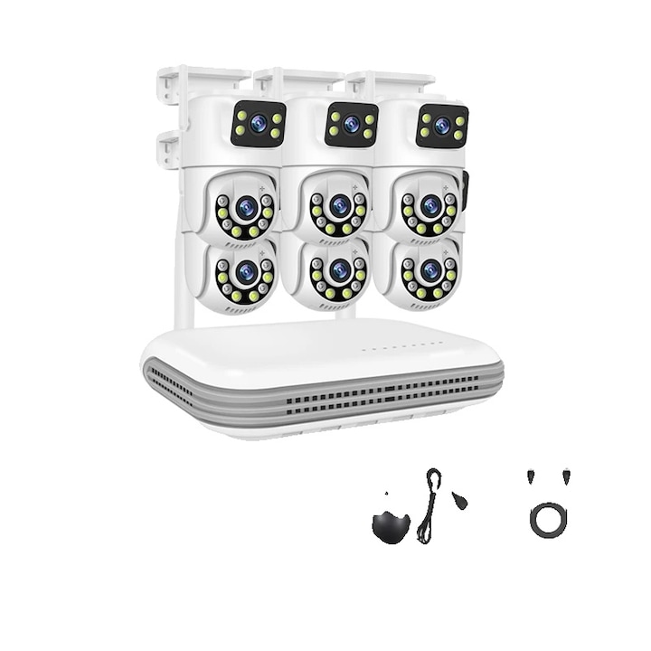 Kit Supraveghere si Securitate, 5MP Ultra HD, 8 Canale, 4 Camere, IP67, 18m cablu