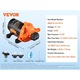 Водна помпа, Vevor, 3 камери, 3.5 GPM, 50 PSI, 12V, 27x43x92 инча
