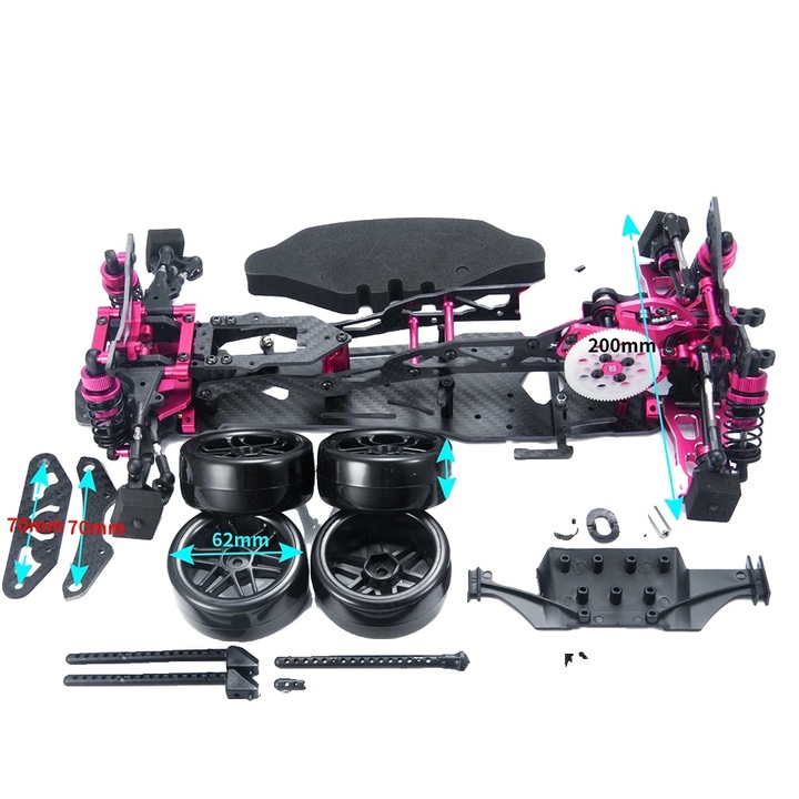 Kit cadru pentru masina de drift, Aliaj, 257x208x203 mm