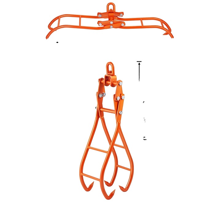 Cleste pentru transportul bustenilor, 28in, design cu 4 gheare, capacitate de incarcare 772 lbs, otel #45