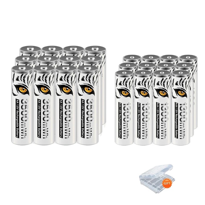 Baterii reincarcabile PALO, AA 3500mWh, AAA 1300mWh, 12AA 12AAA