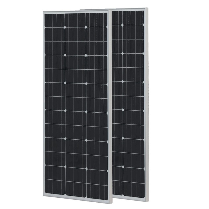 Set 2x150W Panouri Solare, Siliciu Monocristalin, 39 Celule, 1140x530x25mm, Rezistent la Vreme
