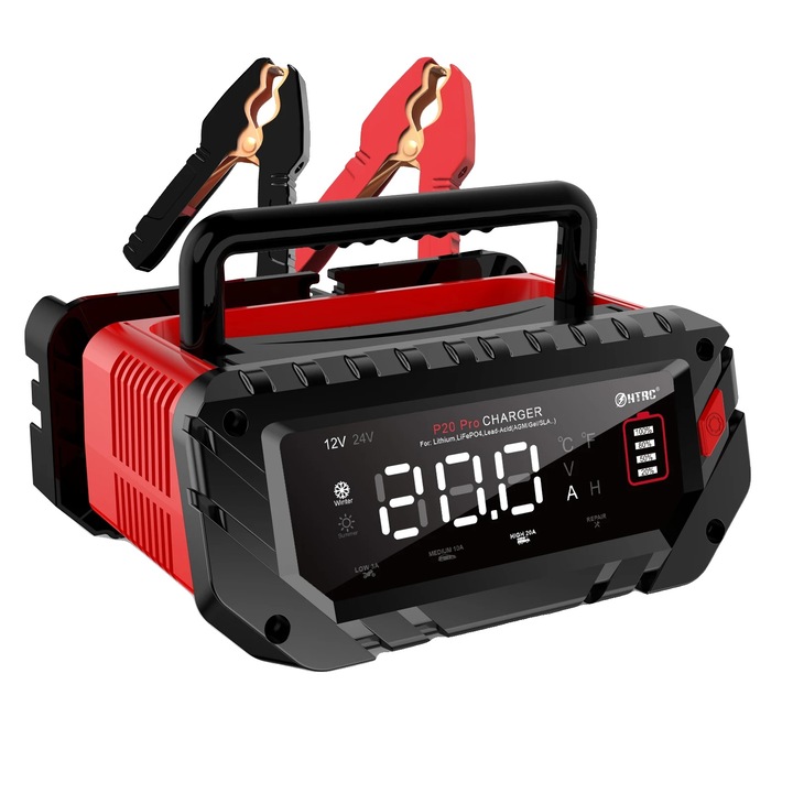 HTRC 20A Pro autós egyenirányító, 12V/24V, 240W, kompakt, 158x90x50mm