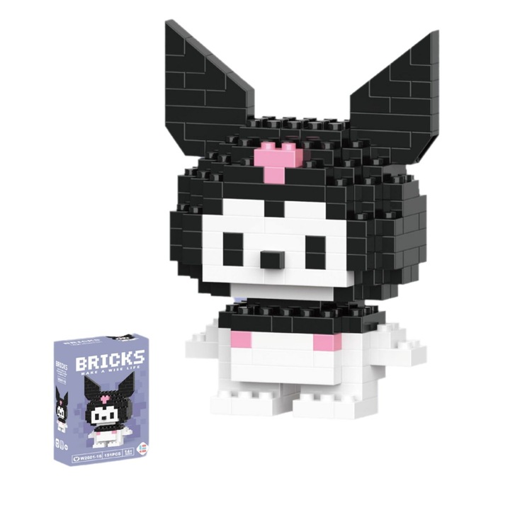 Sanrio Kuruomi építőkészlet – 161 darabos, kreatív játék gyerekeknek, irodai vagy szobai dekoráció, 7 x 3 x 5 CM