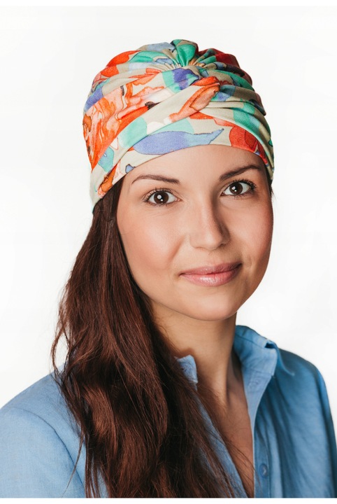 Turban dama Eva Design Sara 439, viscoza, pliata, universal, 25cm