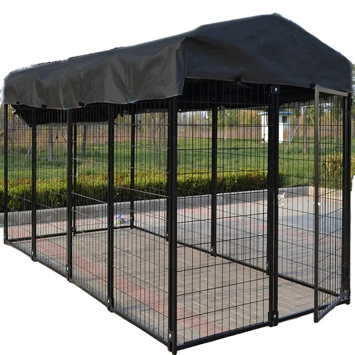 Cusca pentru caini de talie mare, supradimensionata, cu capac impermeabil, poarta cu incuietoare sigura, L