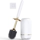 Set Perie WC si Toaleta din Silicon, 360°, Premium, Simply Joy®, cu Capac si Maner, Ergonomic cu Protectie, Fara Picurare, cu Montaj Flexibil pe Perete sau Podea, Solutie eleganta si practica pentru orice baie, Alb