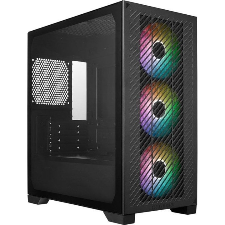 Компютърна кутия Cooler Master Elite 301, Mini Tower, черна, 20.3x39x43см, 4 слота, страничен прозорец, USB-C, USB 3.0
