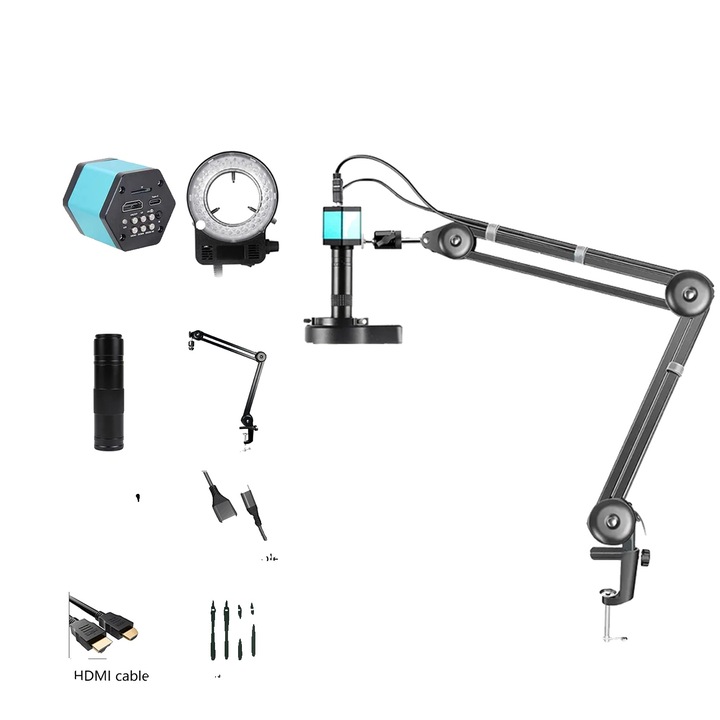4K digitális mikroszkóp, 48MP-es képérzékelő, elektronikus zoom, XHU4006 készlet, TYPE-C kábel, HDMI kábel