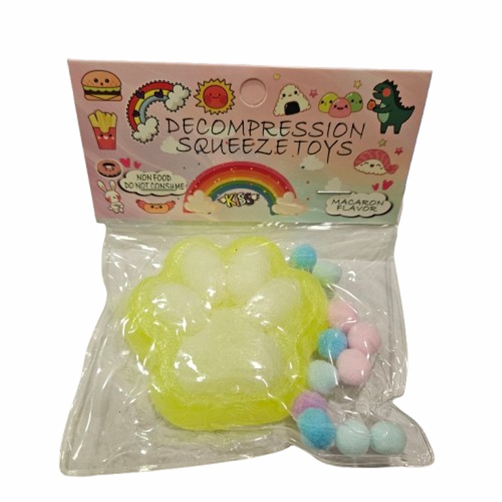 Cirmos Mancs játék, Squishy Type, Anti Stress, Szilikon, 6 cm