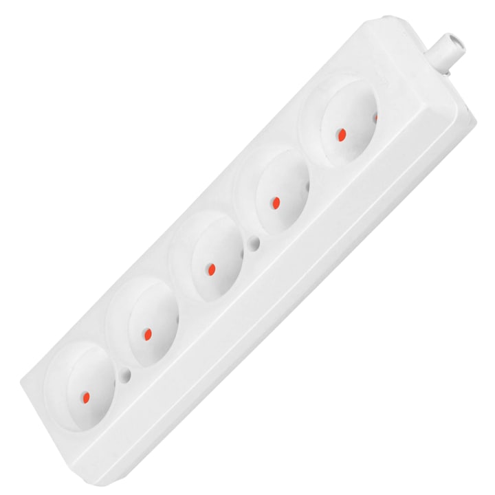 Удължителен кабел ABEX 5 гнезда, сив, 230V, 16A