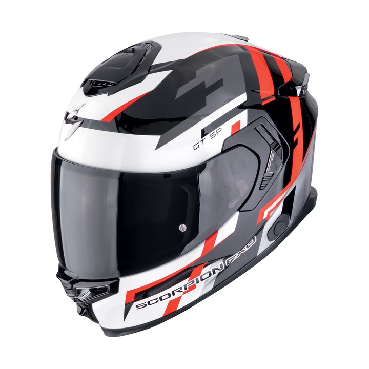 Casca moto integrala Scorpion EXO-GT SP Air Tornado Black-Red, include si viziera fumurie, marime L