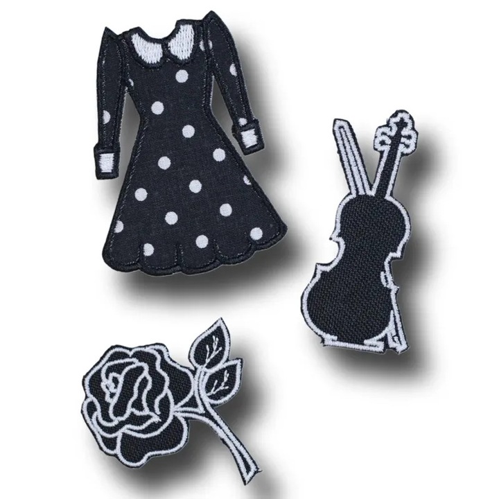 Set patch adezivi, Arco, negru/alb, 3 buc