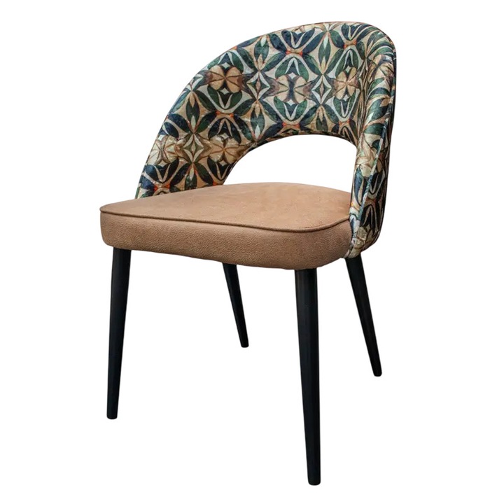 Scaun dining din lemn masiv si stofa premium, Z-Home