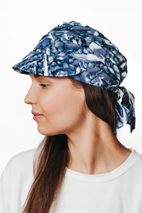 Дамски тюрбан Eva Design, модел Tess, с шал, от вискоза, универсален, 25см