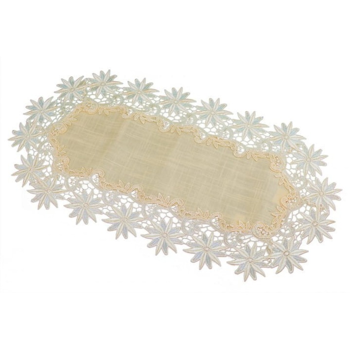 Fata de masa, Kufer, 30cm, flori, dantela