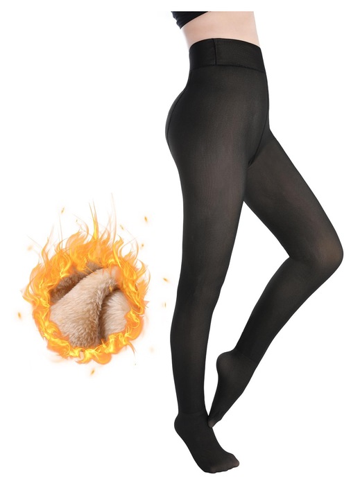 Colanti, Kufer, iarna, elastici, negri, din fleece, One Size INTL